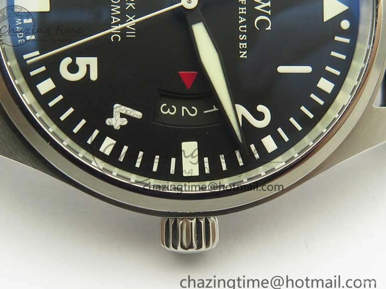 MIROTIME 0718 Supportive Mark XVII IW326501 MKS 1:1 Best Edition Black Dial On Black Leather Strap MIYOTA 9015 V 7208